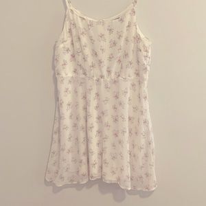 F21 White Floral Mid Dress L